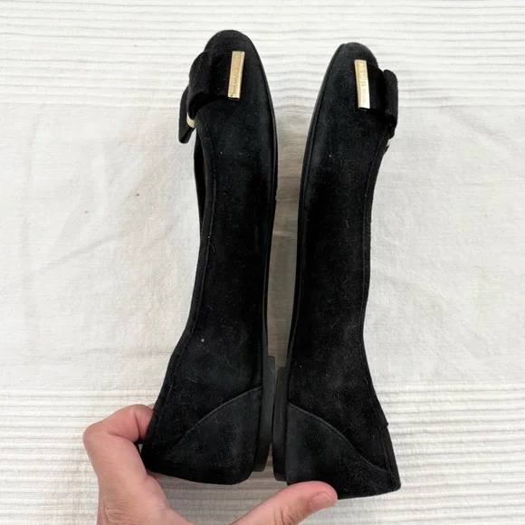 Michael Kors Milan Suede Ballet Flats in Black - Picture 8 of 12